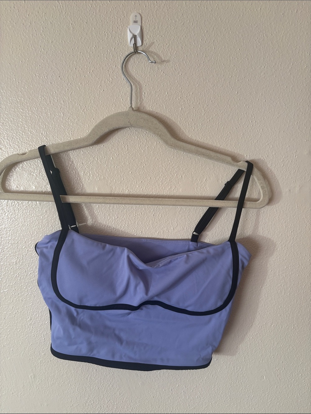 Lilac Bandeau Tank Top with Black Trim